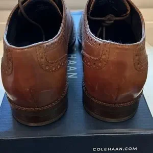 Cole Haan Wayne Wingtip Oxford Lace Up Dress Shoe British Tan Brown Sz 8 New!! Cole Haan Wayne Wingtip Oxford Leather British Tan Brown  main image 3